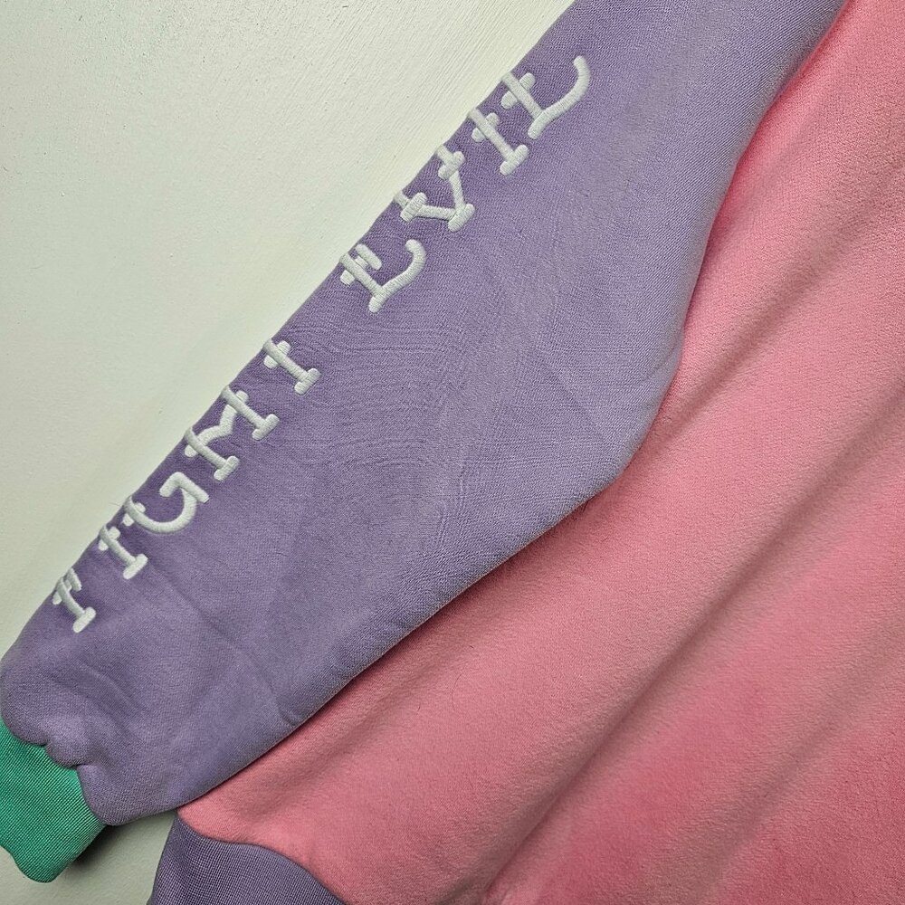 Celestialfox.Ca DISCONTINUED Color Blocking Pastel Pink Sweatshirt Tops, M - Picture 4 of 9